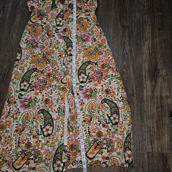 BA&SH Baila Floral Backless Womens Dress Sz S A Line Button Down Bohochic Hippie - Picture 10 of 15